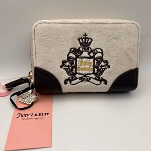 Juicy Couture White and Brown Velour Wallet